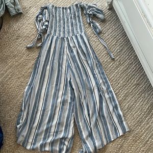 Blue and white one piece/ jumpsuit